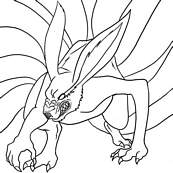 coloriage le demon renard a 9 queues de naruto